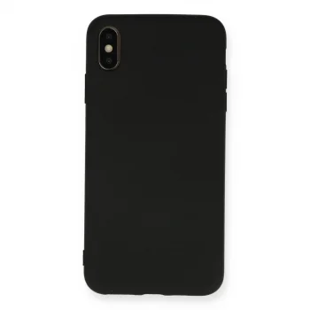 İphone Xs Max Kılıf Nano İçi Kadife Silikon - Siyah