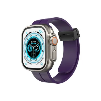 Apple Watch 42mm Kr412 Elegance Stylısh Kordon (saat Değildir) - Derin Mor