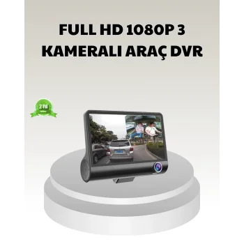 Araç DVR Kamerası 3’lü 170° Geniş Açılı Full HD ve Park Destekli