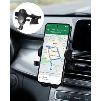 Araç Havalandırma Telefon Tutucu 360 Derece Döner Otomatik Kilitli Stand