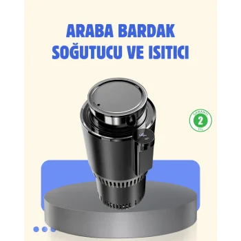 Araç İçi Akıllı Bardaklık Isıtıcı Soğutucu Dijital Ekranlı