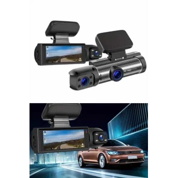 Araç İçi Full Hd Kamera Ön ve Arka Kameralı Ekranlı Araç Kamerası