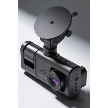Araç İçi Kamera 3 Kameralı Dashcam Ön Arka İç Kayıt Geri Görüş Kameralı