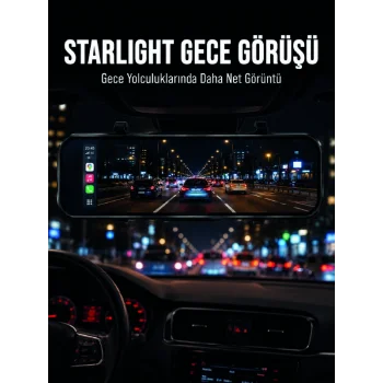 Araç İçi Multimedya Ekranı Çift Kameralı Ayna Carplay