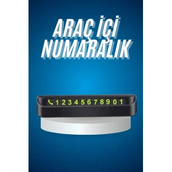 Araç İçi Numaratör Numaralık Oto Cam Kartı Fosforlu Numaratör
