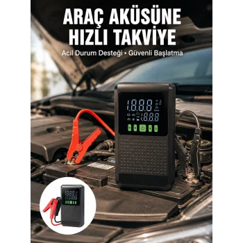 Araç İçin Akü Takviye Cihazı ve Kablosuz Hava Kompresörü Yeni Nesil