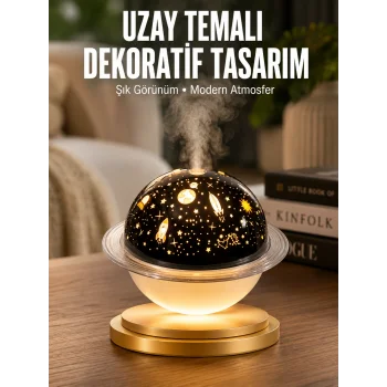 Aromaterapi Hava Nemlendirici Gece Lambası Uzay Model Satürn Oda Kokusu