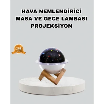 Aromaterapili USB Hava Nemlendirici – Projeksiyon Işıklı, Sessiz ve Şık Tasarım