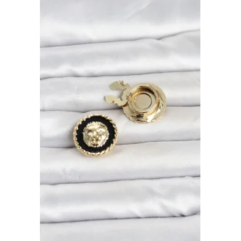 Aslan Model Gold Renk Düğme veya Manşet Broşu