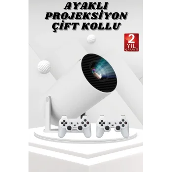 Ayaklı Oyun Projeksiyonu Çift Kollu Taşınabilir Sinema Projektörü