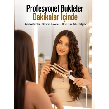Ayarlanabilir Isı Ayarıyla Profesyonel Bukle Maşası – Hızlı ve Nazik Şekillendirme