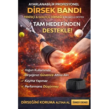 Ayarlanabilir Profesyonel Dirsek Bandı – Tenisçi & Golfçü Dirseği İçin Hedef Odaklı Güçlü Destek