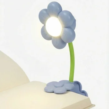 Ayçiçeği Model Mandallı LED Kitap Okuma Lambası – Kıvrılabilir Esnek Gövdeli, Taşınabilir Gece Lambası &amp; Masaüstü Okuma Işığı (5047)