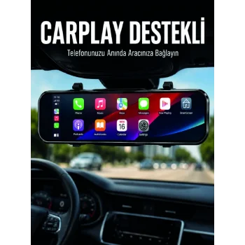 Ayna Carplay Araç İçi 9.66 İnç IPS Ekran Geri Görüş Kamerası Destekli