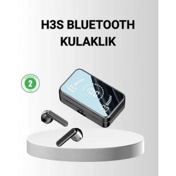 Ayna Ekranlı Bluetooth 5.1 Kablosuz Kulaklık – 3500 mAh Şarj Kutusu, Suya Dayanıklı