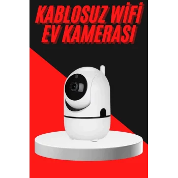 Baby Kamera Kablosuz 720P Beyaz 360 Derece Wifi Kamera Full HD 1080p