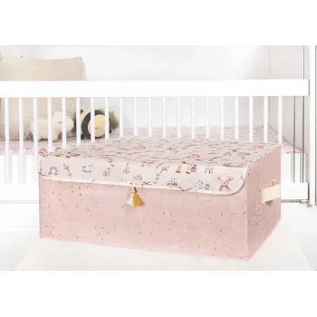 Baby Püsküllü Kapaklı Kutu Düzenleyici Çok Amaçlı Organizer Kutu Baza Boy (pembe) 04249