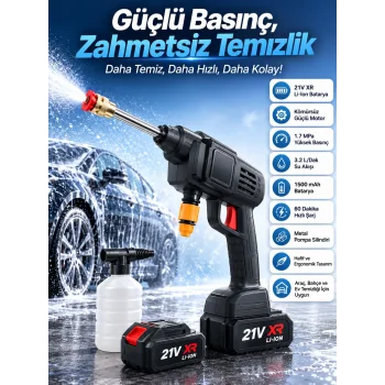 Bahçe Sulama Tabancası Makinesi Yüksek Basınçlı Akülü Yıkama Makinesi