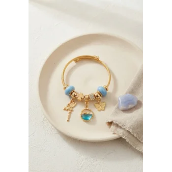 Balık ve Tinker Bell Model Mavi Charmlı Bileklik