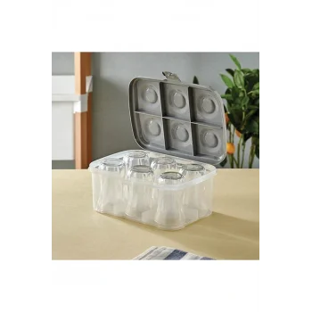 Bardak Taşıma Kutusu Şeffaf - 6 Bardak Kapasiteli Piknik Kutusu (5047)