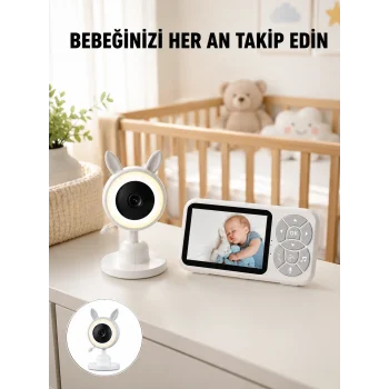 Bebek Kamerası Karşılıklı Konuşma RGB Işık Gece Görüşü ve Sıcaklık Alarmı