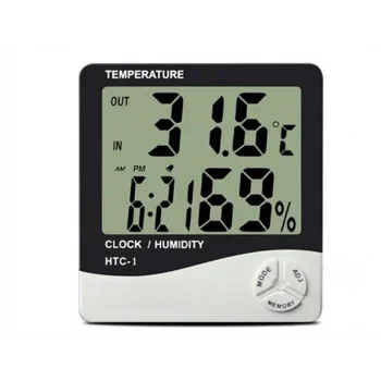 Bebek Odası Masaüstü Dijital Termometre Nem Ölçer Higrometre Saat (5047)