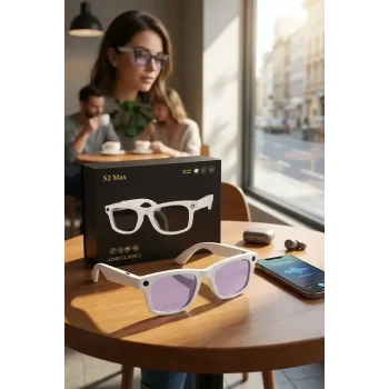 Beyaz Aı Akıllı Gözlük No 03 Kameralı Bluetooth Chatgpt Destekli Yapay Zeka Çeviri Ve Sesli Asistan
