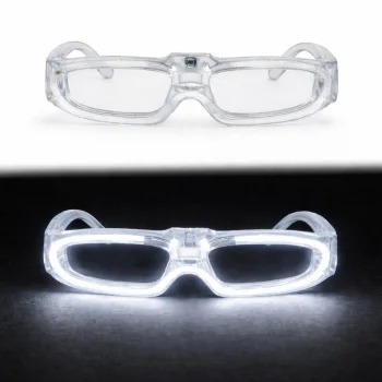 Beyaz LED Işıklı Parti Gözlüğü 3 Modlu – Glow & Gece Eğlence Gözlüğü