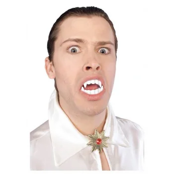 Beyaz Renk Çift Damak Takma Vampir Dişi (5047)