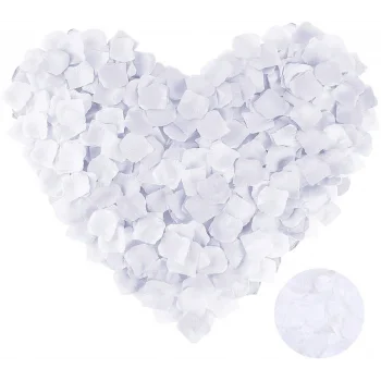 Beyaz Renk Gül Yaprağı Şekilli Konfeti 1 Paket 100 Adet