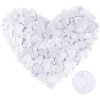 Beyaz Renk Gül Yaprağı Şekilli Konfeti 10 Paket 1000 Adet (5047)