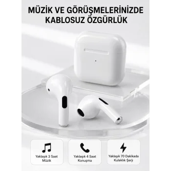 Bluetooth 5.3 TWS Kablosuz Kulak İçi Kulaklık 25 Metre Menzil Şarj Kutulu