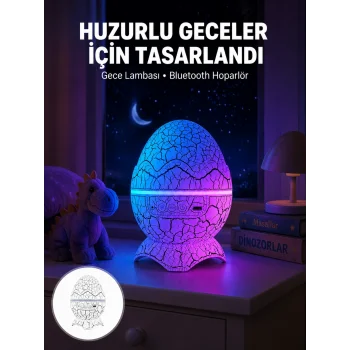 Bluetooth Hoparlör Özellikli 7 Renkli Gece Aydınlatması Yeni Nesil