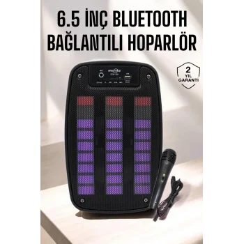 Bluetooth Hoparlör RGB Işıklı USB SD Kart Girişli Taşınabilir