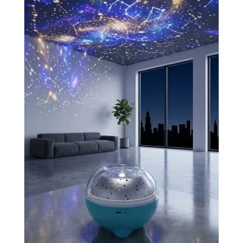 Bluetooth Hoparlörlü Yıldız Projeksiyon Gece Lambası Uzaktan Kumandalı ve Döner Işık Efektli (Kopya)
