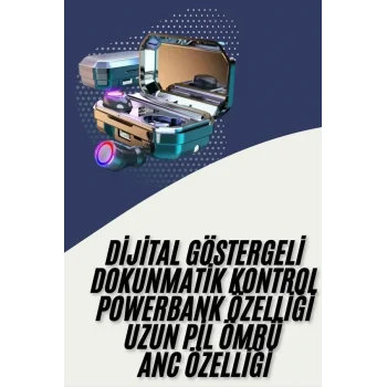 Bluetooth Kulaklık Android ve İOS Uyumlu ANC Özellikli Dijital Şarj Göstergeli