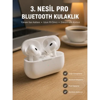 Bluetooth Kulaklık Kulak İçi Silikonlu Stereo Yüksek Ses Kaliteli Dokunmatik