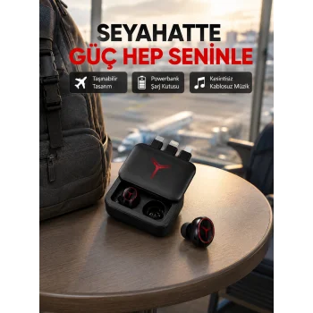 Bluetooth Powerbank Kulaklık – Kablosuz, Uzun Pil Ömrü, Dokunmatik ve Yüksek Ses Kalitesi