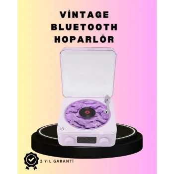 Bluetooth Retro Pikap Hoparlör – Projektörlü Gece Lambası