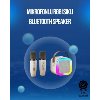 Bluetooth, USB ve AUX Girişli Çok Fonksiyonlu Karaoke Hoparlör