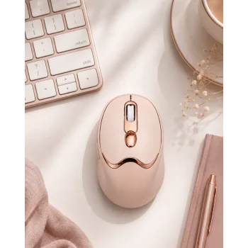 Bluetooth ve 2.4G Destekli Sessiz Kablosuz Mouse Şarjlı Tasarım