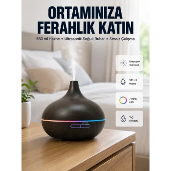 BN01 Uçucu Yağ Uyumlu Renkli LED Işıklı Nemlendirici