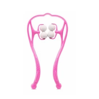 Boyun Bacak Ayak Bel Masaj Aleti Çok Fonksiyonlu Manuel 4 Tekerlekli - Pembe