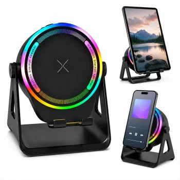 BT - SD - USB ŞARJLI TELEFON TUTACAK RGB IŞIKLI BLUETOOTH WİRELESS SPEAKER HOPARLÖR 5W PL-4676 (5047)