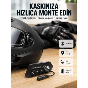 Motosiklet Sürüşleri İçin BT22 Kask Bluetooth Kulaklık Mikrofonlu Yeni Nesil