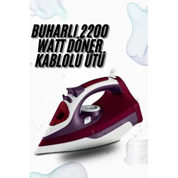 Buharlı Kablolu Ütü 2200 Watt Kireçlenme Önleyici Şok Buharlı