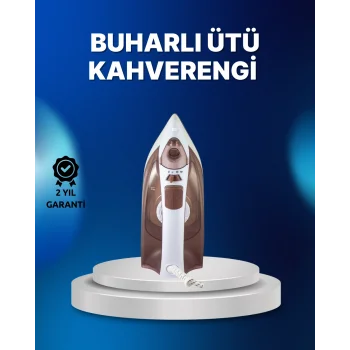 Buharlı Ütü 2200W Kireç Önleyici Self Clean Damlatmaz Kahverengi