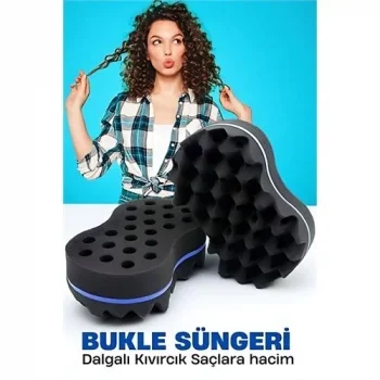 Bukle Süngeri Dalgalı Kıvırcık Saçlara Bakım Süngeri 721591