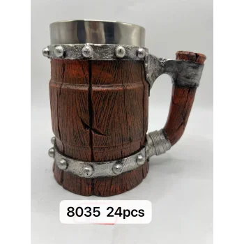 Büyük Boy Çatlak Fıçı Temalı Çelik Kupa Kod 8035