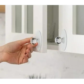 Büyük Boy Çok Amaçlı Yapışkan Kristal Tutacak Kulp 4 Adet (5047)